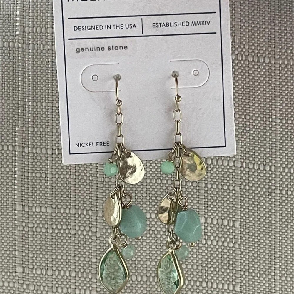 Melrose and Market Women Earrings Genuine Stone Drop Down Ear Jewelry New